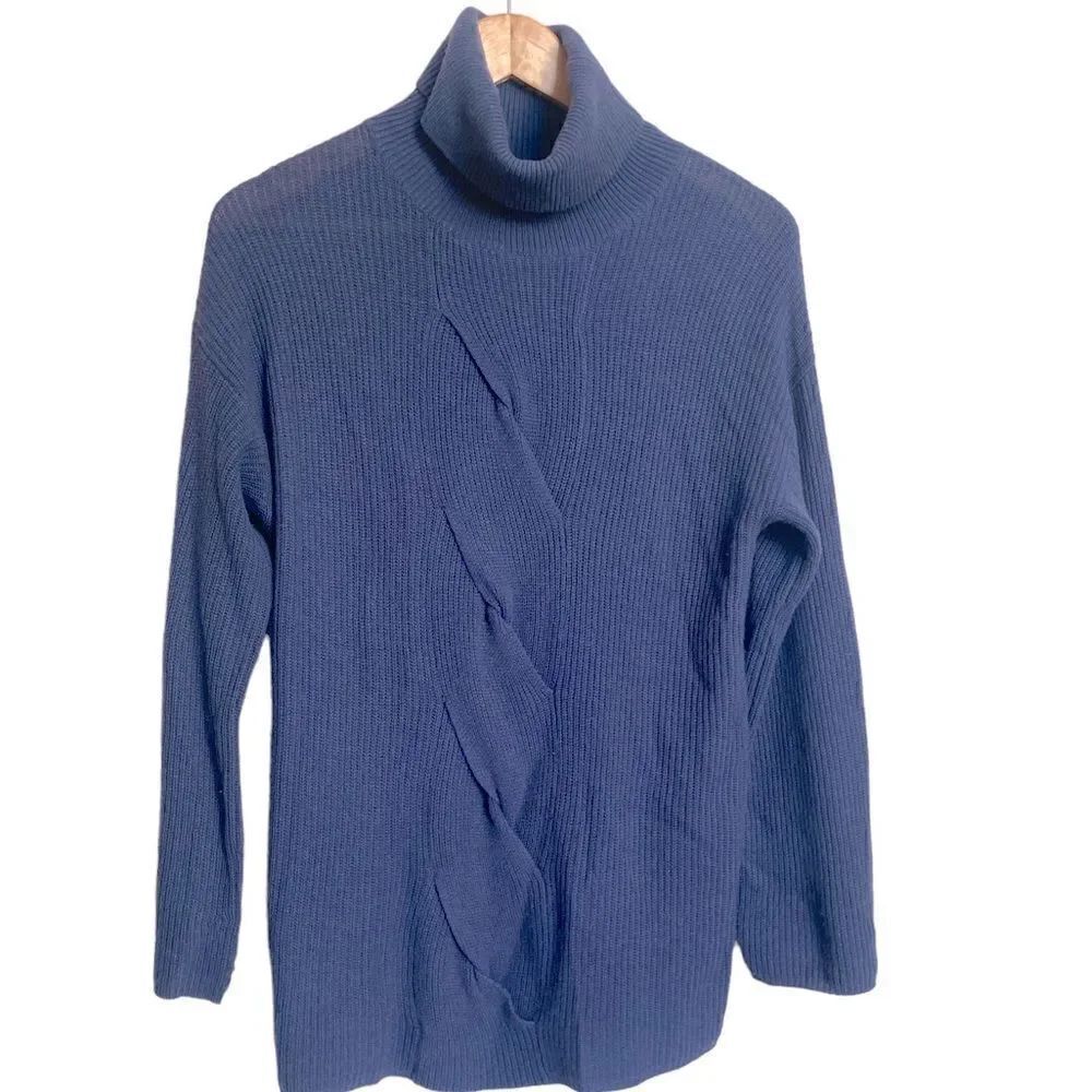 Worth New York Sweater Cashmere Wool Blend Turtleneck Sweater Size Small